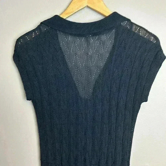 Urban Outfitters FREE PEOPLE Pointelle Lace Knit Black Dress Small - Picture 8 of 13